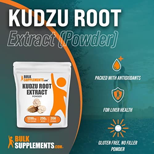 Bulksupplements.com Kudzu Root Extract Powder - Herbal Supplement Powder - Pure, Gluten Free - 1200Mg (1.2 G) Per Serving, 208 Servings (250 Grams - 8.8 Oz) #TOP2