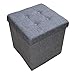 Produktbild Style home Sitzhocker Sitzbank mit Stauraum, Faltbare Aufbewahrungsbox Sitztruhe Sitzwürfel Fußablage, aus Leinen, 38 * 38 * 38cm (Grau)