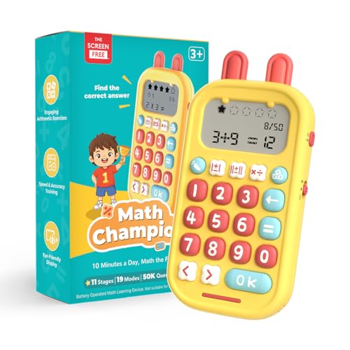 Image of Math Champion Electronic Maths Toy | 100% Screen-Free | 50,000 Questions (Ages 4-11) | Replaces Math Workbooks | Addition, Subtraction, Multiplication & Division | Educational Birthday Gift
