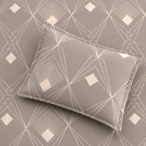 Image of Cotton Feel Glace Double Bed Fitted Bedsheet All Around Elastic Queen Size with 2 Pillow Covers (60 inch x 78 inch inches, Hexa Brown)