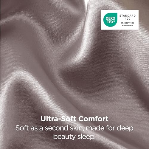 Image of Bedsure King Size Satin Pillowcase Set of 2 - Dusty Rose Silky Pillow Cases for Hair and Skin with Envelope Closure, Similar to Silk Pillow Cases, Gifts for Women Men, 20x36 Inches, 2pcs