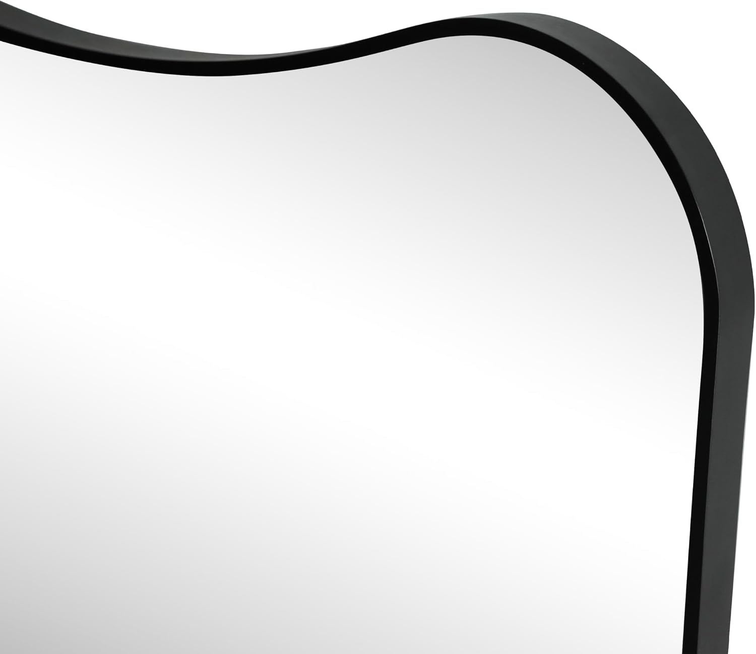 JONATHAN Y Alfie 24" x 36" Black Irregular Wavy Metal Framed Wall Mounted Vanity Mirror, Decorative Design for Bathroom, Bedroom and Entryway MIR216B