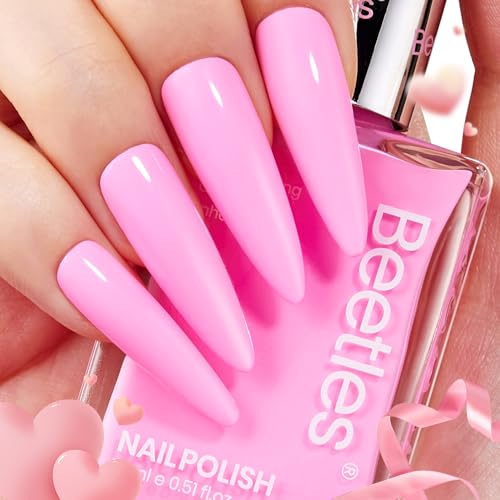 Beetles Pink Nail Polish Quick Dry - Hot Pink : Bonbon Candy - In...