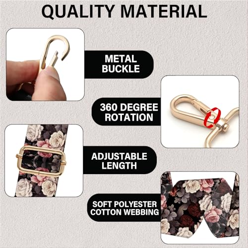 Image of Purse Strap Crossbody Shoulder Canvas Straps 1.5 inch Wide Replacement Adjustable Aesthetic Cute for Women Girls Bag