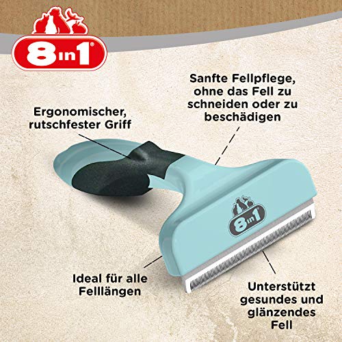 8in1 Coat DeShedder L - Unterfellbürste für große Hunde, für Kurzhaar und Langhaar geeignete Hunde-Bürste zur Entfernung der Unterwolle