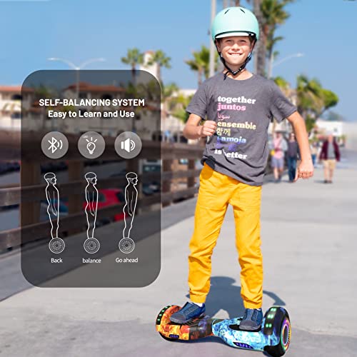 Image of SIMATE Hoverboard, Bluetooth All Terrain Hover Boards with LED Lights and APP Control, Gifts for Kids Adults Girls Boys, for All Ages