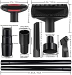 13Pcs Universal Vacuum Attachment Kit 1-1/4" Vacuum Hose Adapter Wet Dry Plastic Vacuum Cleaners Accessories with Extension Wand Horse Hair Brush Flexible Crevice Tool Adapter for Shop Vac Attachment
