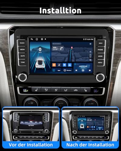 Essgoo Wireless CarPlay Autoradio 32G 7 Zoll Android 14 Radio Für VW Caddy Golf 5 6 Polo Passat Tiguan Touran Skoda Seat RCD330,2 Din Bluetooth Radio mit FM RDS GPS Navi WiFi