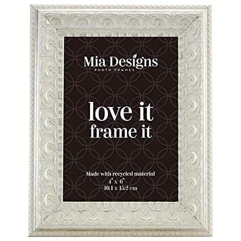 Mia Designs Baroque Silver 4x6 Picture Frame Cover
