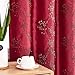 jinchan Floral Curtains Embroidered Curtains for Living Room 84 Inch Long Faux Silk Curtains Burgundy Red Grommet Top Flower Patterned Drapes Light Filtering Curtains Window Curtain Set 2 Panels