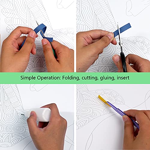 Uniquilling Paper Filigree Painting Quilling Kits,Panit By Numbers For Adults - Hummingbird Aniaml Shape,Handmade Diy Craft Wall Decoration Best Gifts (Basic, Hummingbird) #TOP3