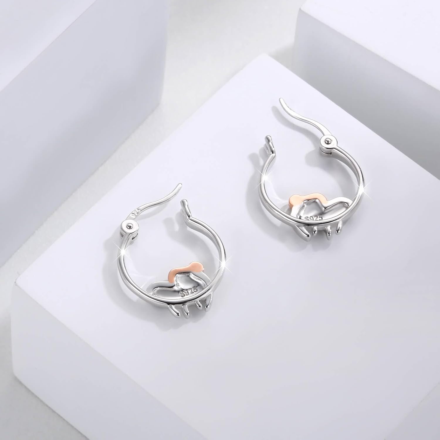 Dainty Sloth Huggie Hoop Earrings 925 Sterling Silver for Young Ones-Hypoallergenic Animal Jewelry Gifts for Women Sensitive Ears