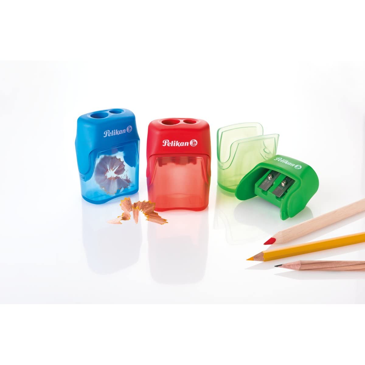 Pelikan 700245 - Sacapuntas con deposito 2 Orificios - Azul, Rosa o Verde