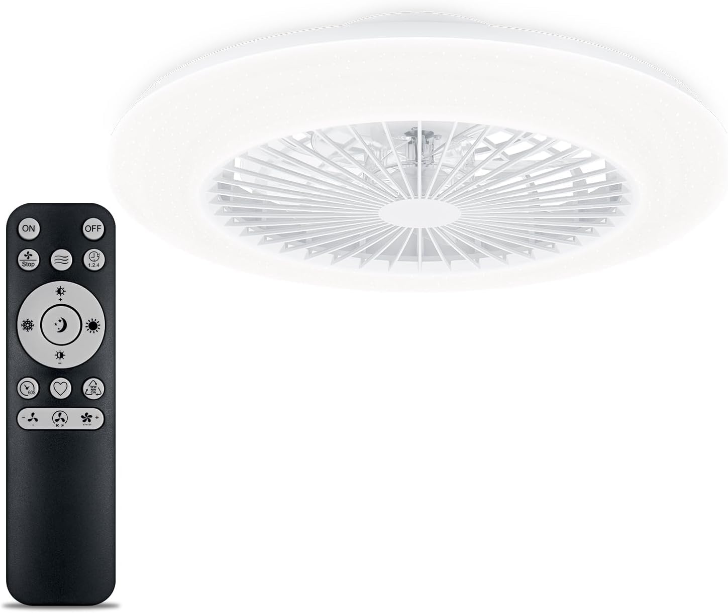 Philips - Ventilador de Techo Philips Amigo, compacto,motor DC,con luz led integrada 20W(4400 lúmens),Luz Blanca regulable(3 temperaturas color),ideal para habitaciones pequeñas,control remoto,Blanco