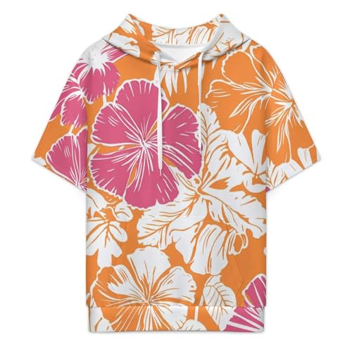 Tie Dye Print Men's Short Sleeve Hoodie Sport Casual Sweatshirt Pullover Hooded T-Shirts with Pocket3