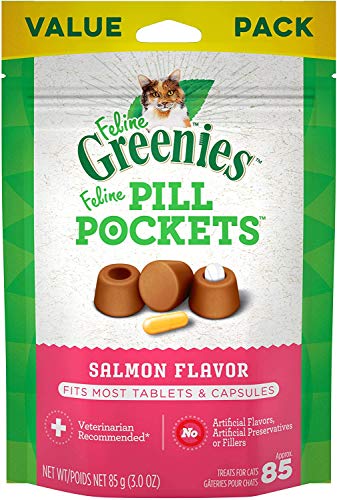 Greenies Feline Pill Pockets Salmon Flavor For Cats (Tablet & Capsule) 85...