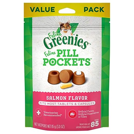 Greenies Feline Pill Pockets Salmon Flavor For Cats (Tablet & Capsule) 85 Count