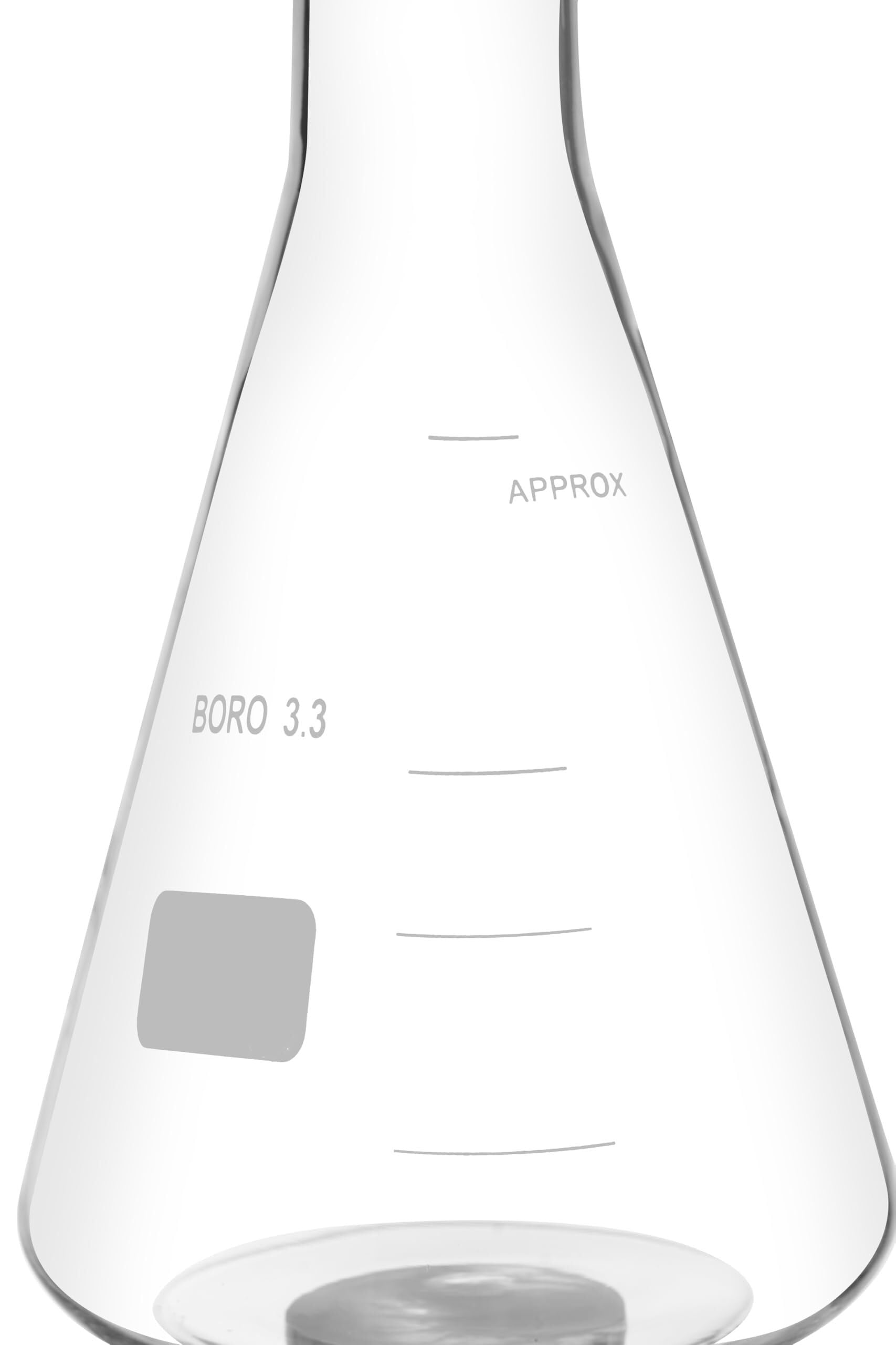 Szklane kolby stożkowe, Kolba szklana borokrzemianowa 3. z podziałką, stożkowa, 50ml-3000ml(2X100ml)