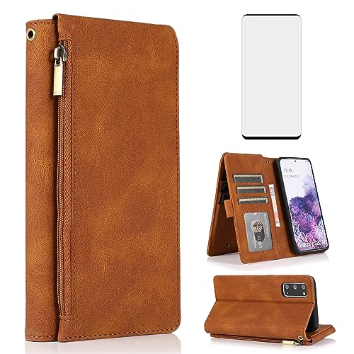 Étui portefeuille Samsung S20 5G Asuwish en cuir avec protège-écran