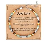 ESPVO Good Luck Bracelet for Women Gifts Crystals Karma Luc Vibes Only Green Aventurine Pulsera De La Suerte Jewelry Natural Stones Teens