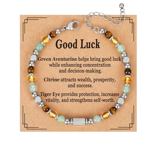 ESPVO Good Luck Bracelet for Women Gifts Crystals Karma Luc Vibes Only Green Aventurine Pulsera De La Suerte Jewelry Natural Stones Teens