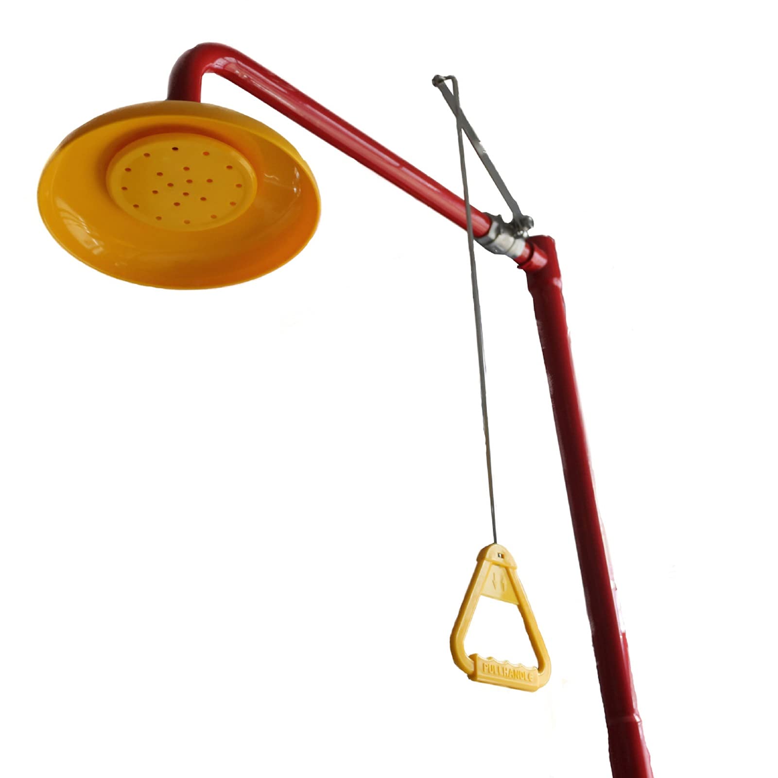 Estación de lavado de ojos de emergencia, ducha de acero inoxidable con cuenco para lavar ojos y tabla de empuje manual, montado en pedestal