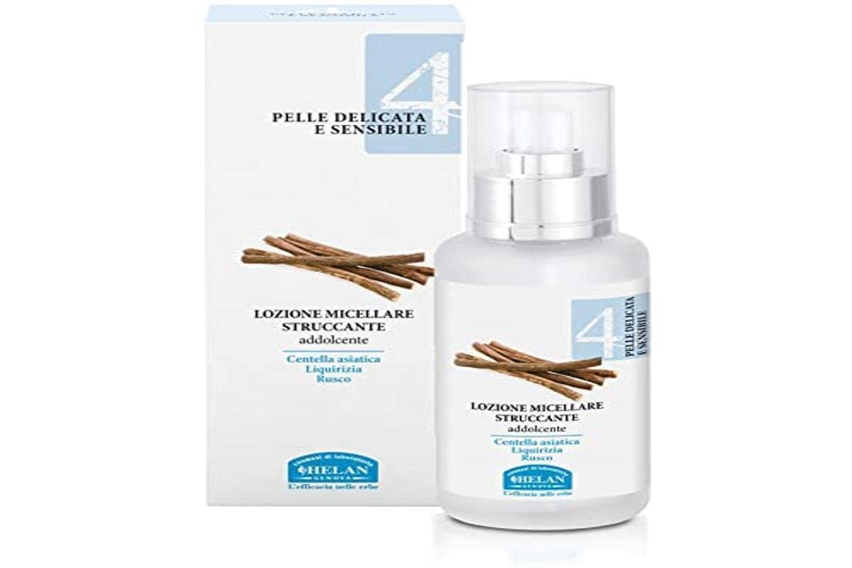 Helan Linea Viso 4 - Gentle Face Wash & Micellar Lotion to Remove Make Up, Dirt & Smog - Soothing Makeup Remover & Cleanser for Skincare with Centella Asiatica and Licorice - Made in Italy, 100 ml