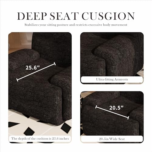 Sillón Plegable Chenille Negro miniatura 5