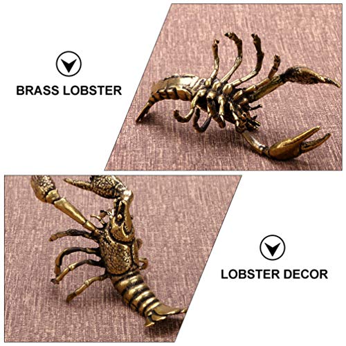 Kisangel Brass Lobster Figurine Feng Shui Statue Wealth Good Luck Sculpture Archaize Artware Chinese Tea Pet Nautical Beach Decor For Home #TOP6