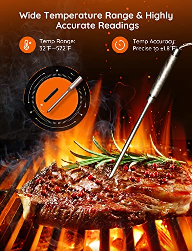 Govee Wifi Meat Thermometer, Wireless Meat Thermometer With 4 Probe, Smart Bluetooth Grill Thermometer With Remote App Notification Alert, Digital Rechargeable Bbq Thermometer For Smoker Oven Kitchen #TOP5