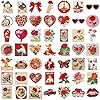 Retro Red Stickers, 50PCS Vintage Aesthetic Stickers, Vinyl Waterproof Valentine's Day Decals for Laptop Skateboard Water Bottle Phone Case #3