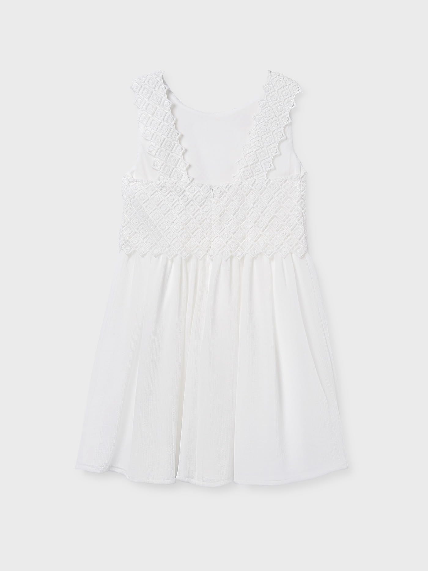 Mayoral Vestido Combinado guipur para niña Nata