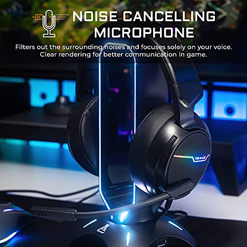 Korp THALLIUM Cuffie da Gaming USB Sound 7.1 Surround Digitale, Microfono con Cancellazione del Rumore, LED RGB, Compatibile con PC PS4 PS5 Mac, Nero - Cuffia gaming - Immagine 2