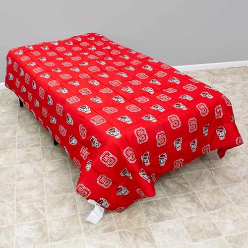 Image of College Covers Everything Comfy North Carolina State Big Logo Soft and Colorful Comforter Set - Twin