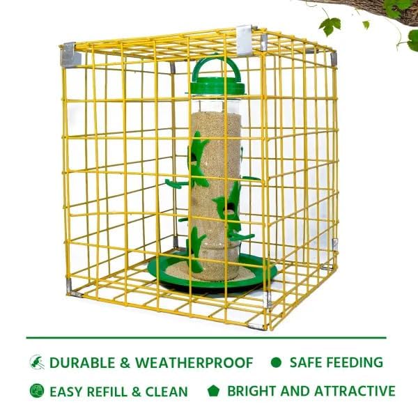 Image of Amijivdaya Pigeon & Parrot Proof Hanging Cage | Durable Rustproof Metal Bird Feeder Guard | Protective Outdoor Net Cage | Small Bird Safety Cover for Garden & Balcony Feeders