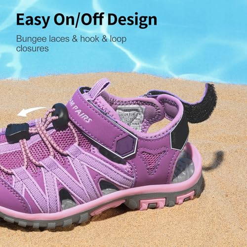 Image of DREAM PAIRS Boys Girls Closed-Toe Outdoor Summer Water Sport Sandals for Toddler /Little /Big Kid