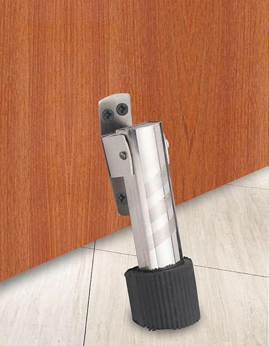 Image of COMPASS Paan Stainless Steel Heavy Double Door Fitting Accessories Full Set /Kit (1 Aldrop, 1 Latch, 4 Handles, 2 Tower Bolt and 2 Door Stopper | 12 inch | SS Finish