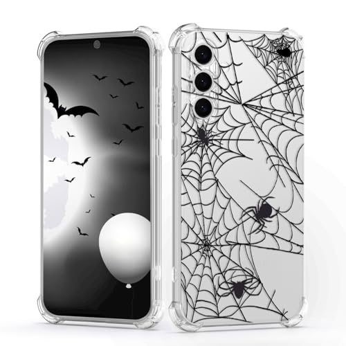 XIMIZU Halloween Phone Case for Samsung Galaxy S24 Plus Spider Web,Soft Slim Fit TPU Anti-Scratch Shockproof Protector Cell Phone Cover Clear for Samsung Galaxy S24 Plus Case