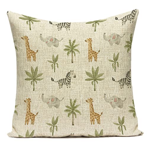 Nunubee Fundas De Cojines De Palmeras Tropicales,Sofá, Dormitorio Y Exterior Lino,11 # Caqui,45*45cm/18*18Inch Cover