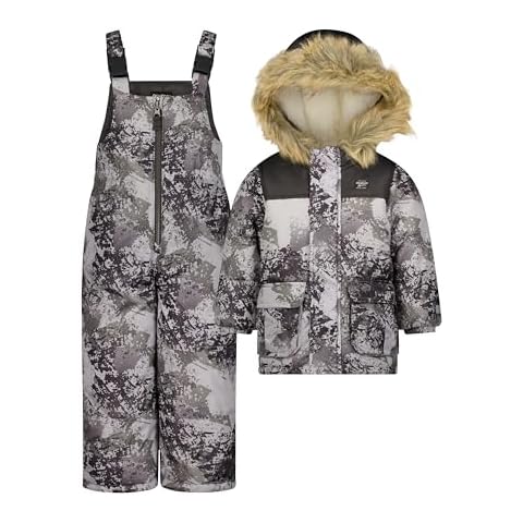 OSHKOSH B'GOSH Boys' Heavyweight Ski Jacket and Snowbib Snowsuit Set (Grey, 4T) Cover