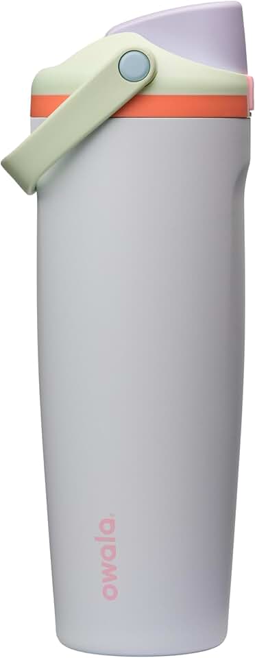 Owala FreeSip Sway Insulated Stainless Steel Water Bottle with Two-Way Spout, Built-In Straw and Bucket Handle, Made for Travel, School, and Sports, 30oz, BPA Free, Leak Proof, Beach House