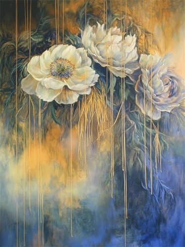 Peinture Numero Adulte fleur 100x130cm abstrait grand format toile infroissable