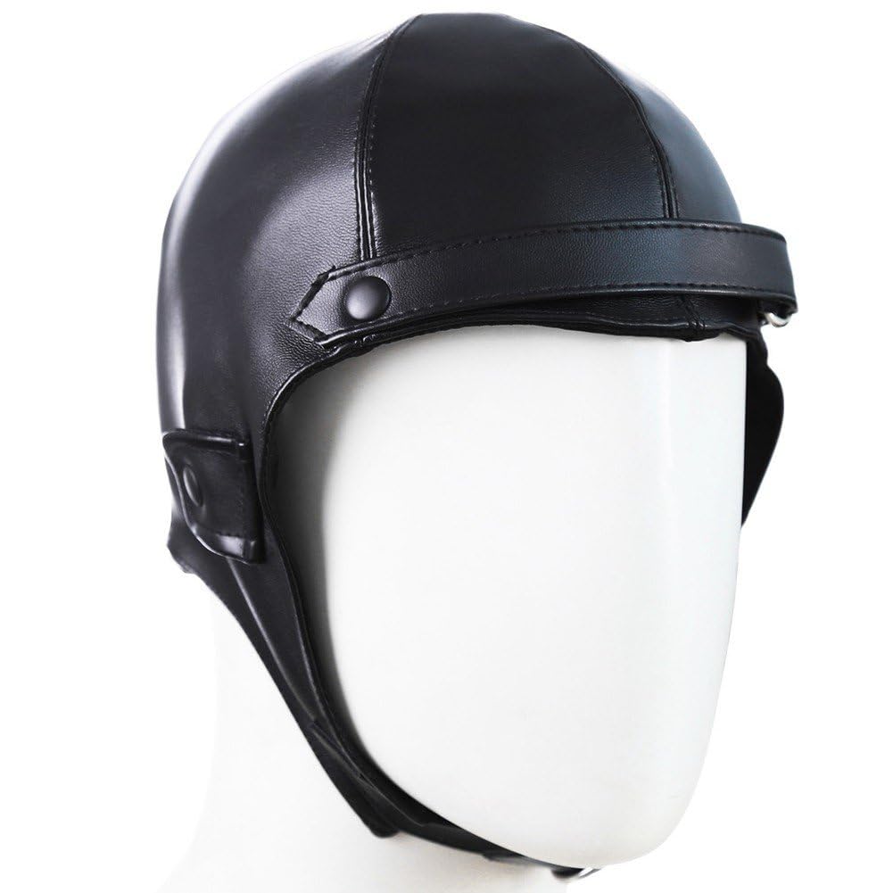 Skórzana czapka pilotka dla mężczyzn, czapka motocyklowa w stylu lotniczym, ciepła czapka, oryginalna czapka na kask rycerski na zimną pogodę