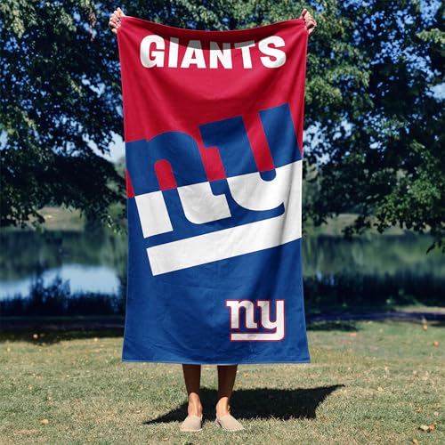 Image of Northwest NFL New York Giants Microfiber Beach Towel, 30 x 60 Inches - Quick Dry, Sand Resistant, Lightweight, Highly Absorbent, Incisor Design