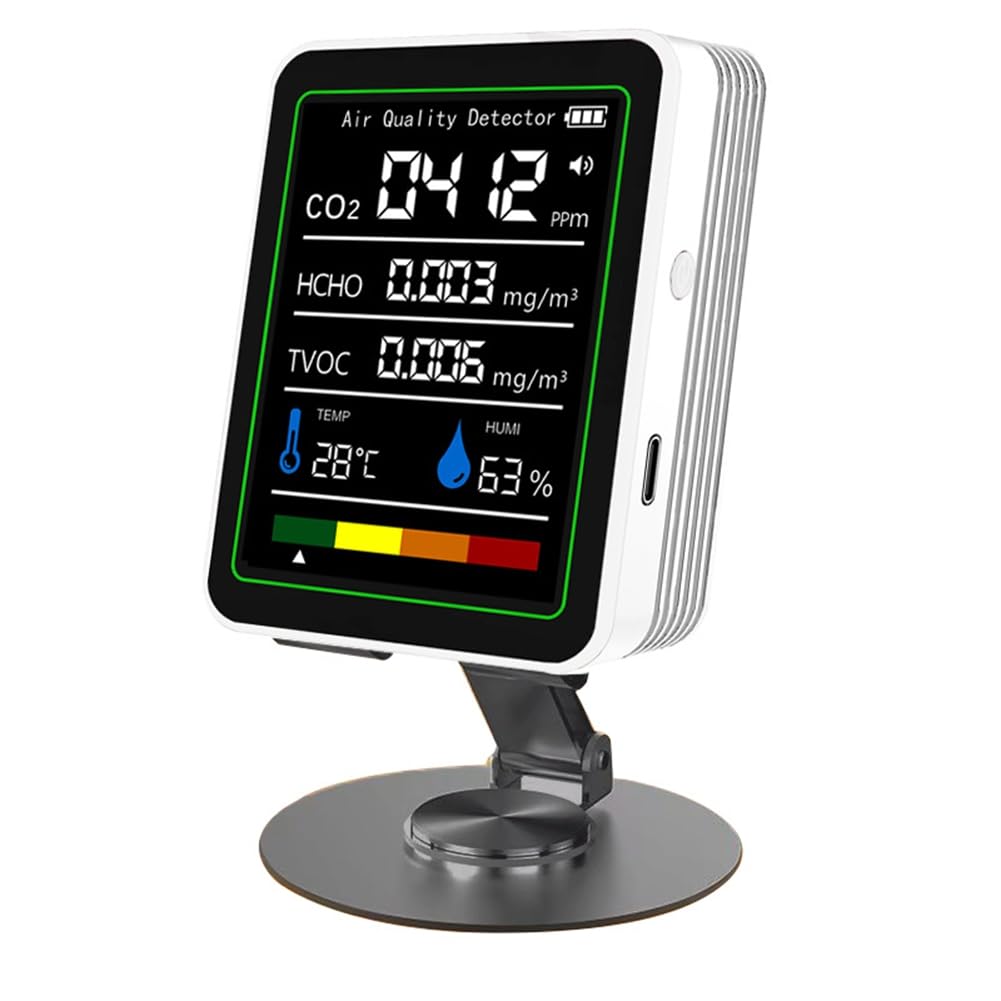 Littimoon Formaldehyde Monitor Carbon Dioxide Detector TVOC Detector Temperature and Humidity CO 2 Air Quality Monitor
