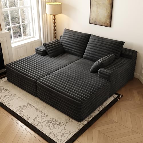 80” Oversized Double Lounge Chaise,Cloud Plush Sofa Bed,Upholster...