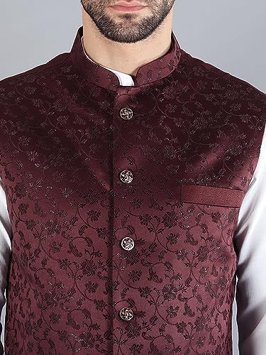 Image of Uri and MacKenzie Men's Silk Blend Kurta Pajama with Designer Ethnic Nehru Jacket /Modi Jacket