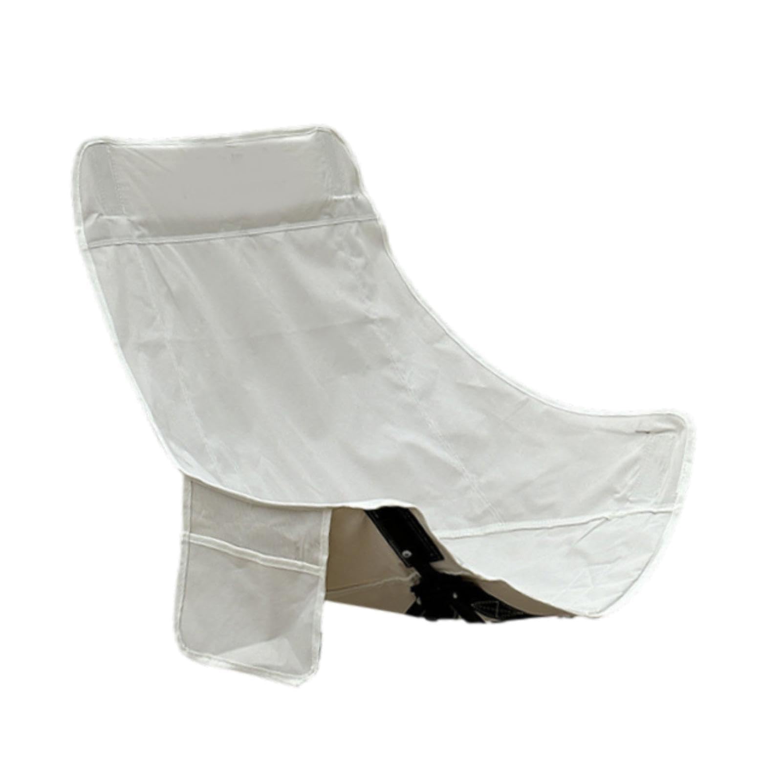 Funda de repuesto para silla de camping, Oxford, picnic largo, jardín, césped, terraza, exterior, respaldo alto, color blanco