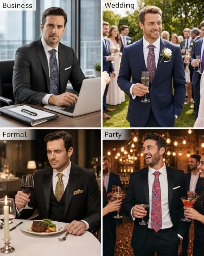 Image of WeiShang Neckties for Men, Classic Formal Tie