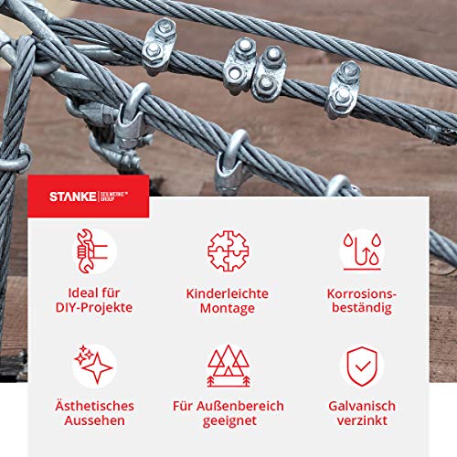 Serre-câble à étrier 10 mm Seilwerk STANKE pour installer une voile d'ombrage extérieure - 3